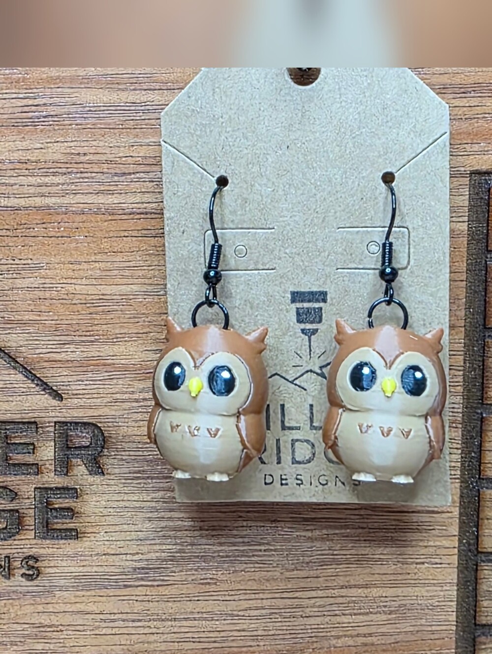 Cute Brown Owl Drop Earrings for Women